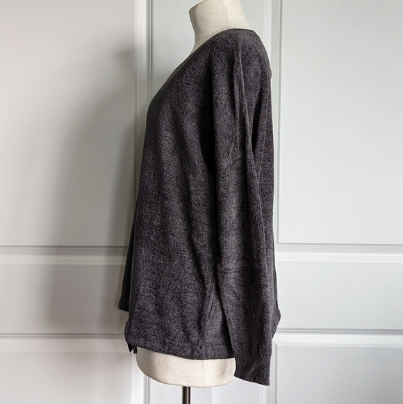 Barefoot Dreams Pullover Top Slouchy CozyChic Ultra Lite® Knit Carbon M NWT - Picture 9 of 14